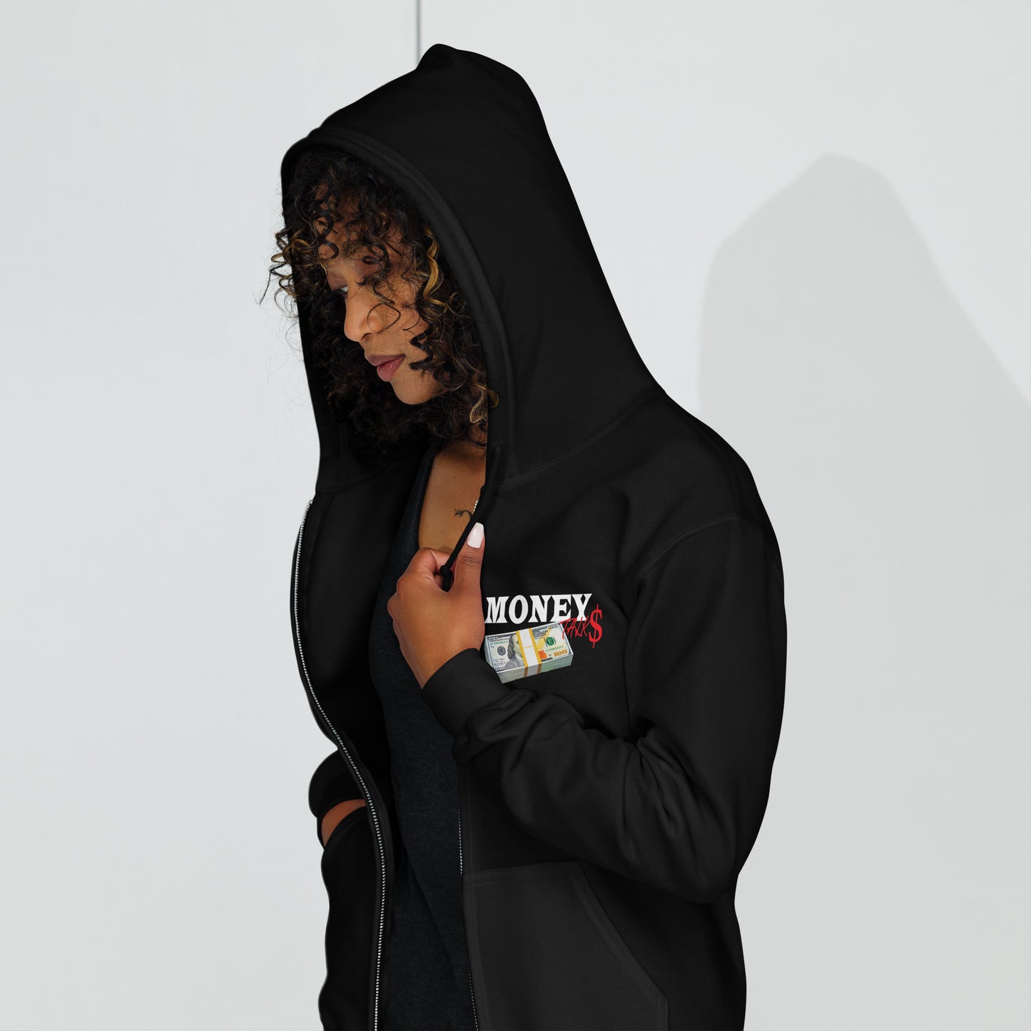 Money talks streetwear Unisex heavy blend zip hoodie