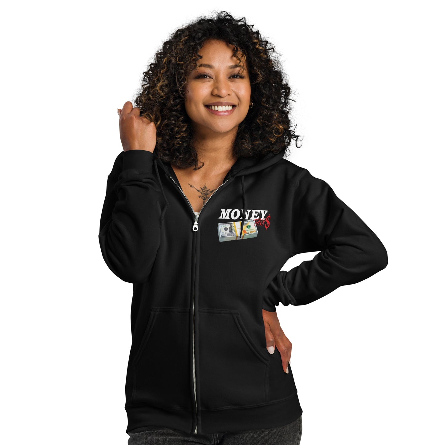 Money talks streetwear Unisex heavy blend zip hoodie