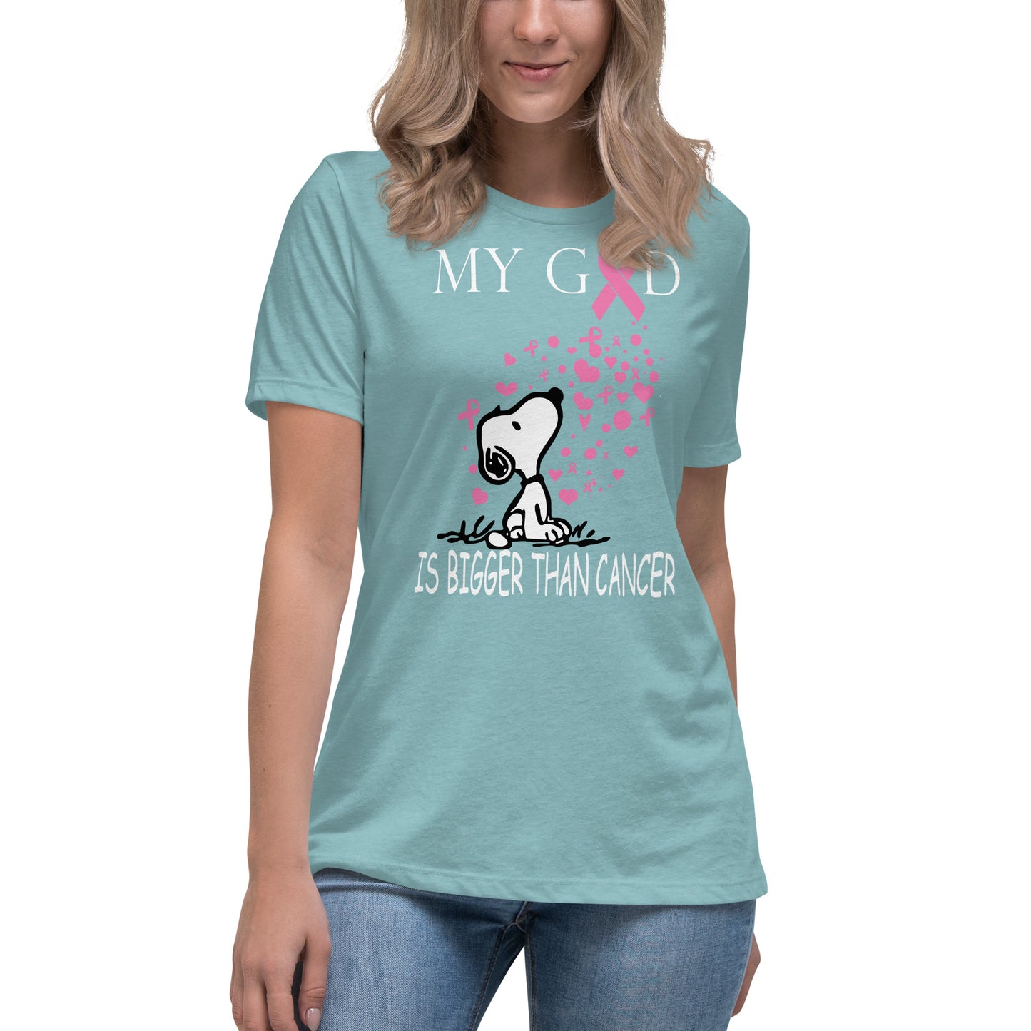 MY God is bigger than cancer Women's true Relaxed T-Shirt