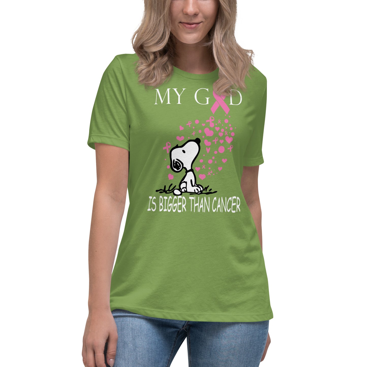 MY God is bigger than cancer Women's true Relaxed T-Shirt