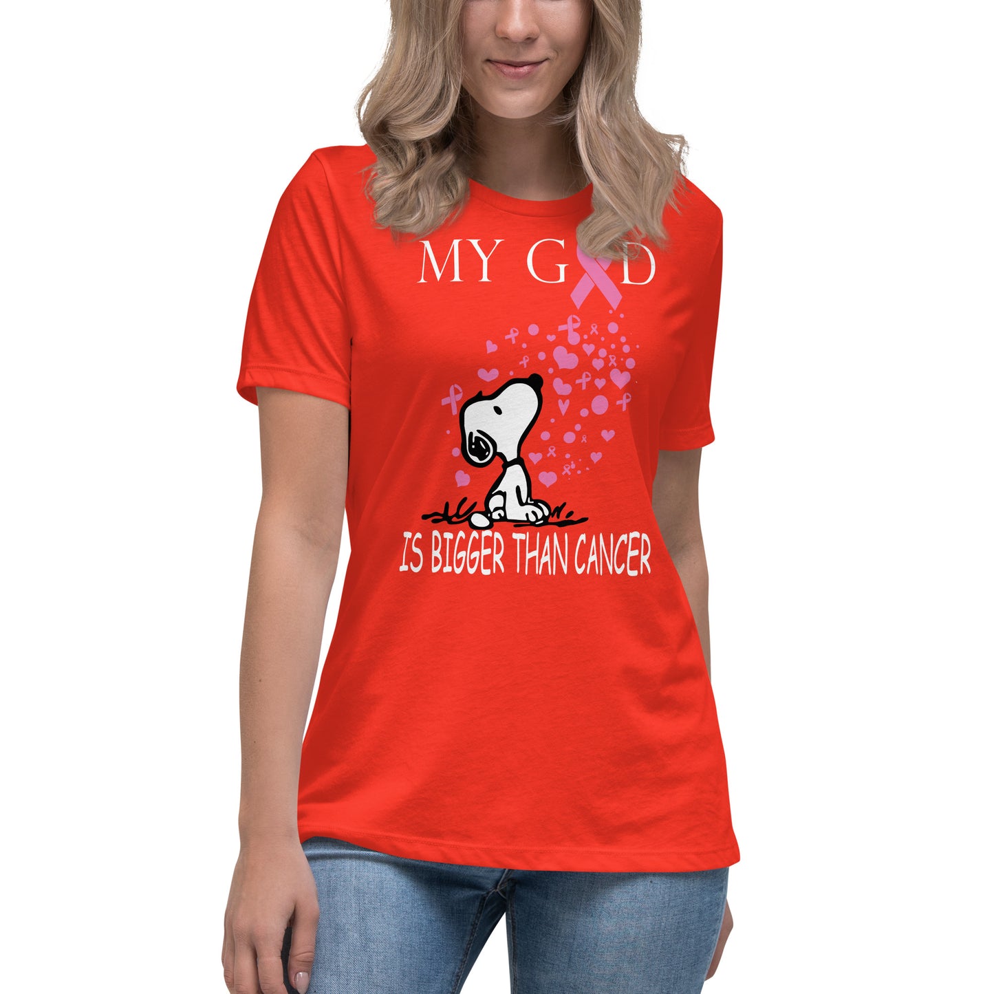 MY God is bigger than cancer Women's true Relaxed T-Shirt